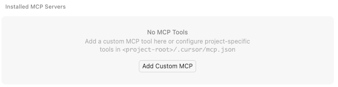 Cursor MCP Add New Settings