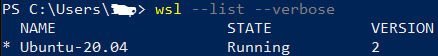 linux vm running on WSL2