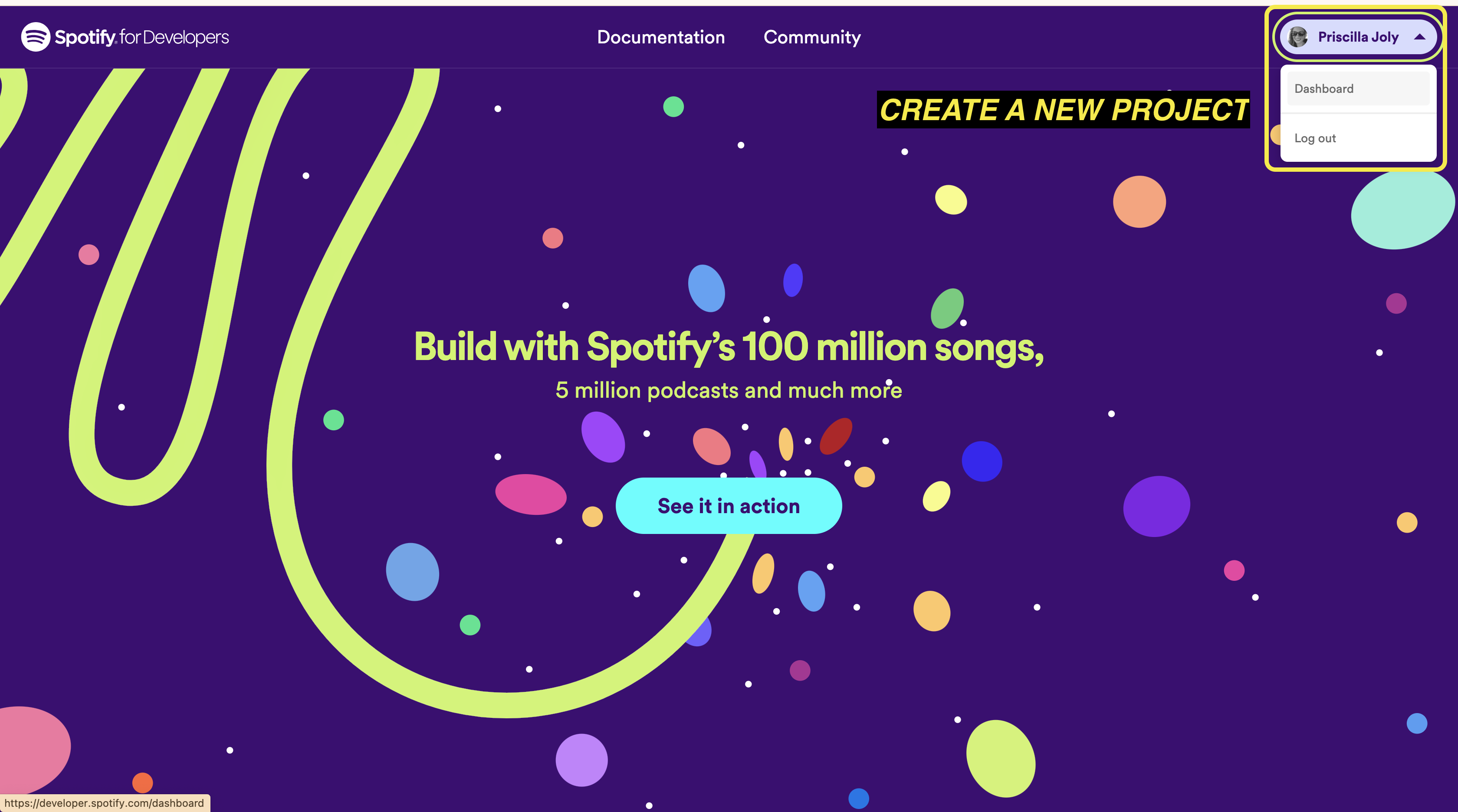 Spotify API access to dashboard