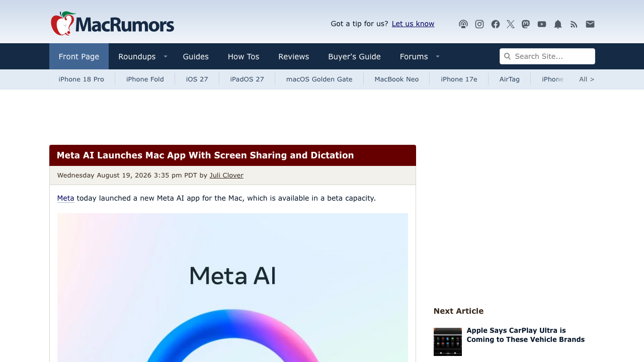 Meta AI Mac应用