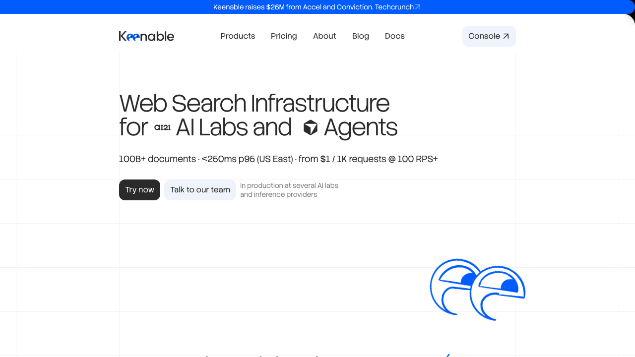 Keenable为AI Agent重建Web索引