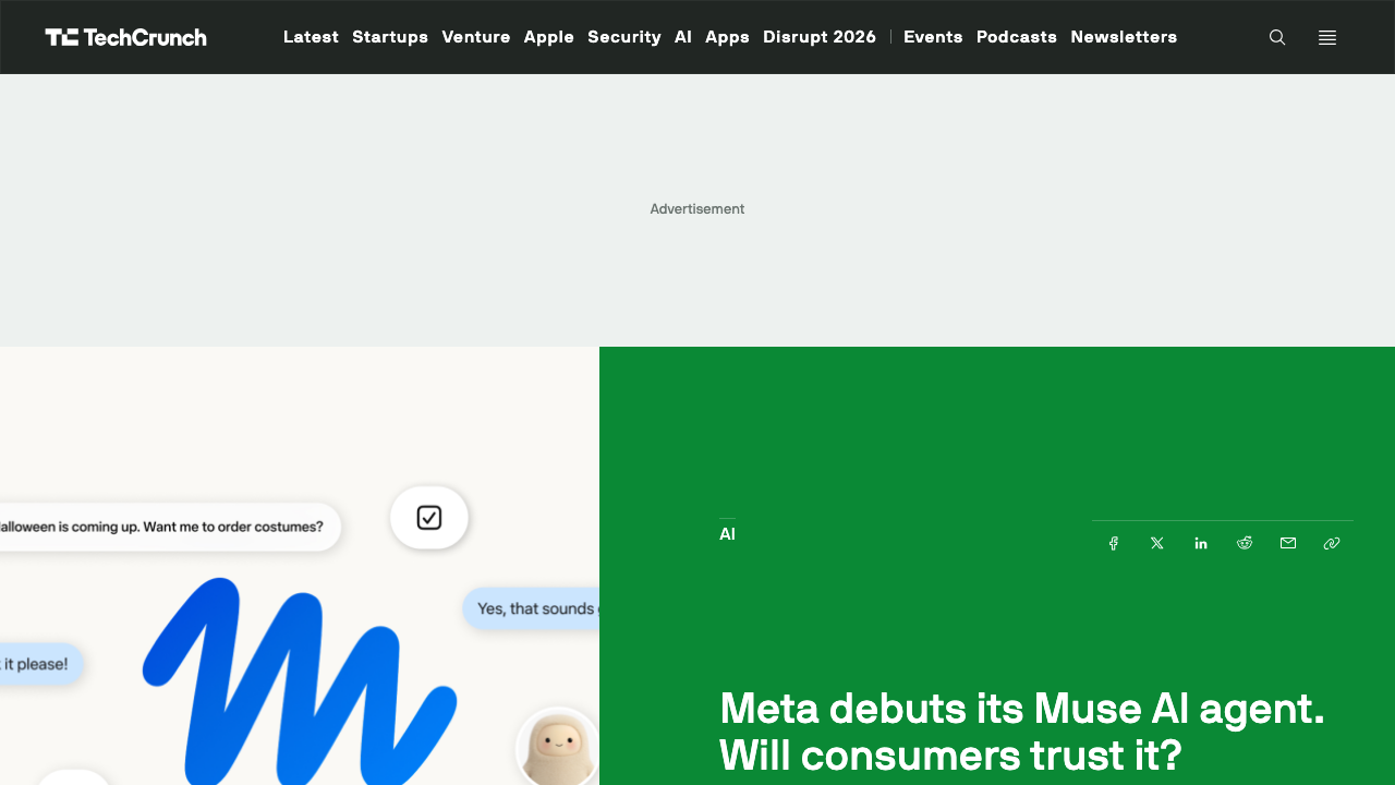Meta发布消费级个人Agent Muse（TechCrunch）