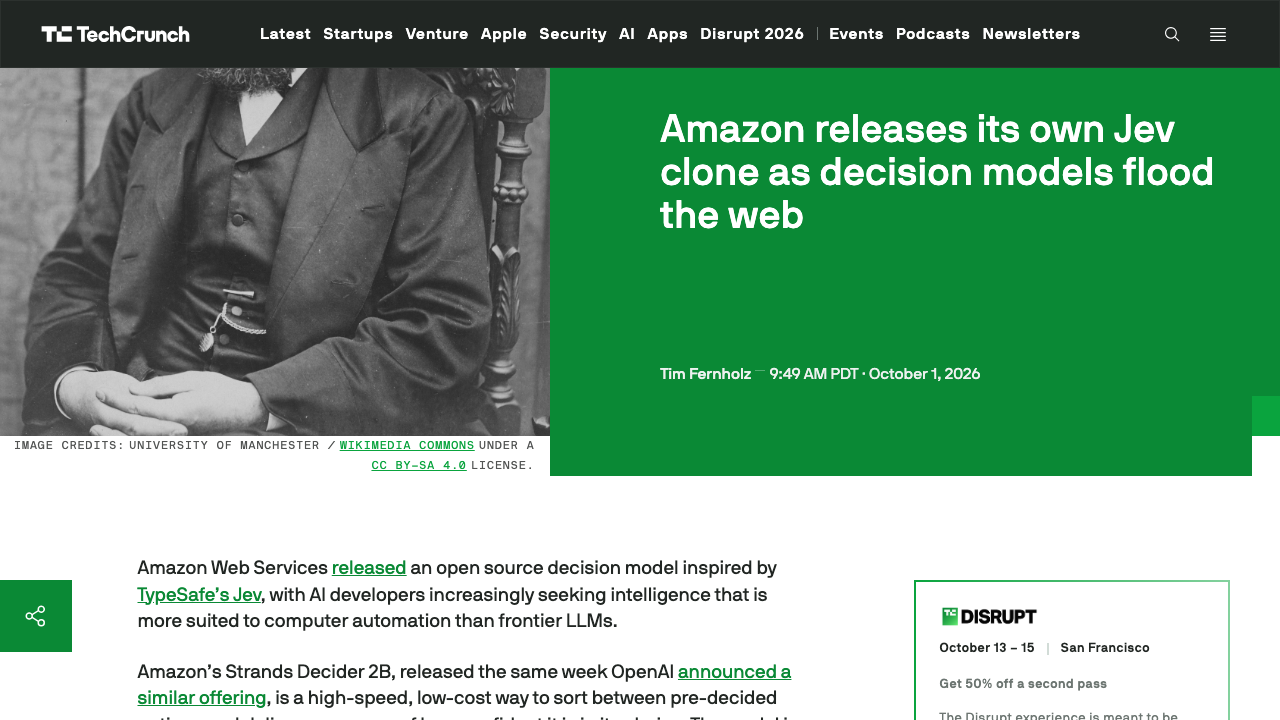 AWS开源Strands Decider 2B，决策模型赛道一周内被巨头包场（TechCrunch）