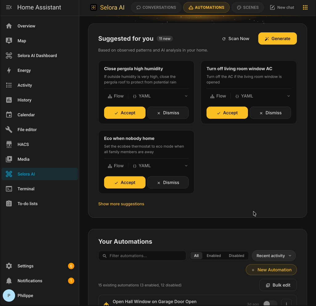 Selora AI in action