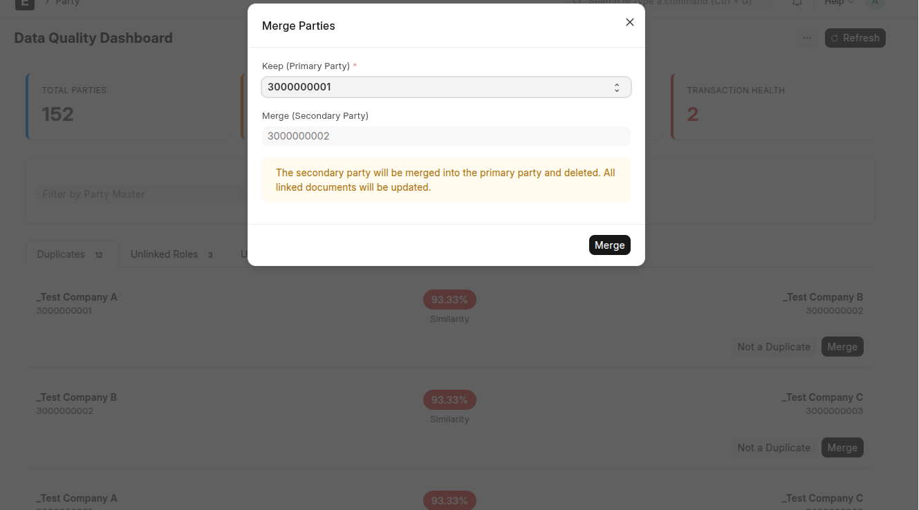 Resolving Duplicates