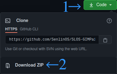 Code button and Download ZIP