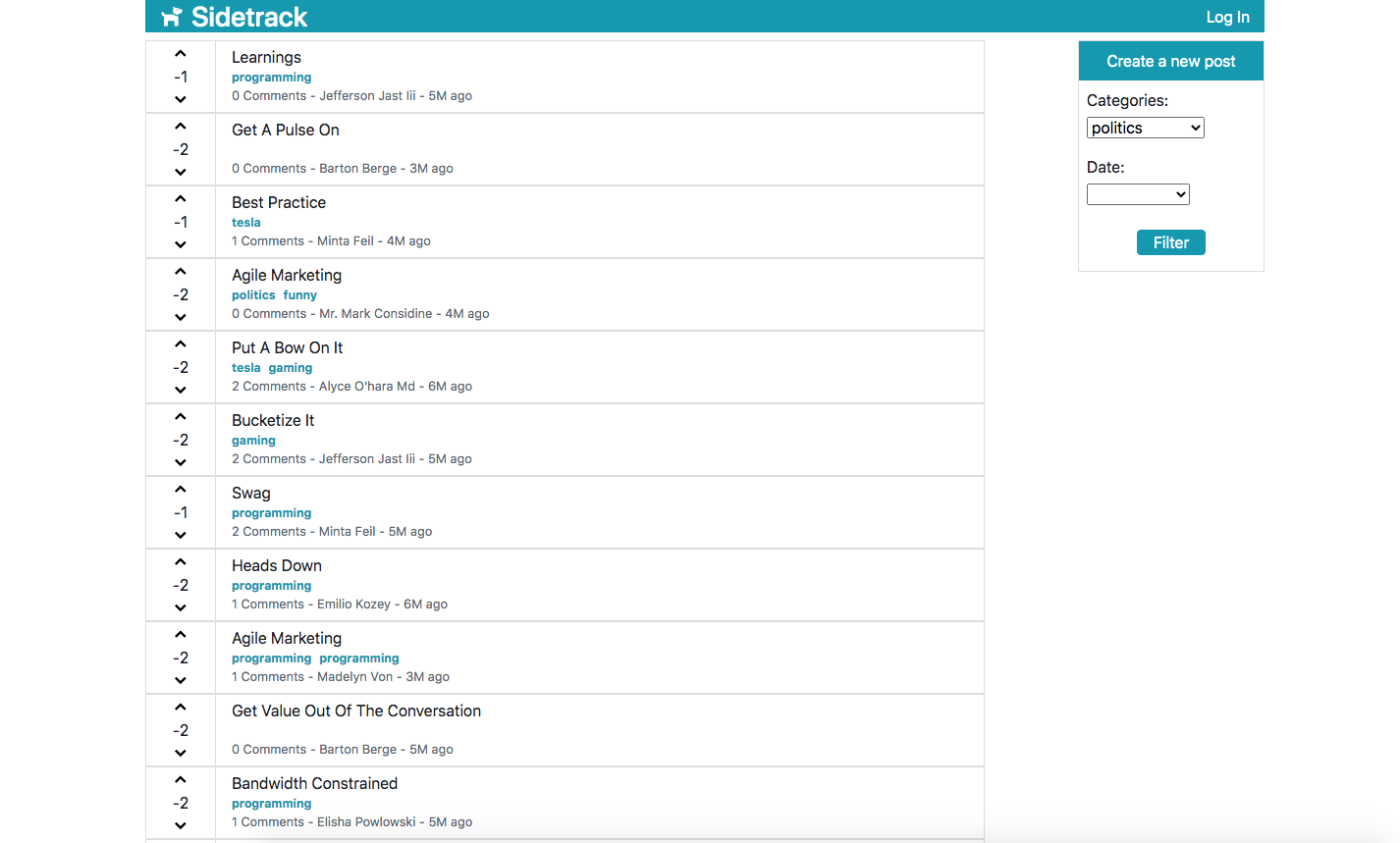 GitHub - SenseiCain/sidetrack: Reddit clone for a Flatiron project