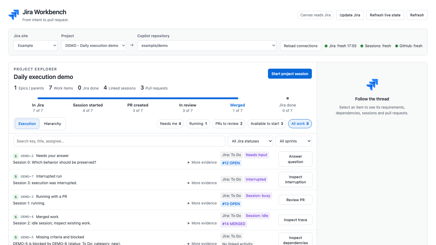 Jira Workbench preview