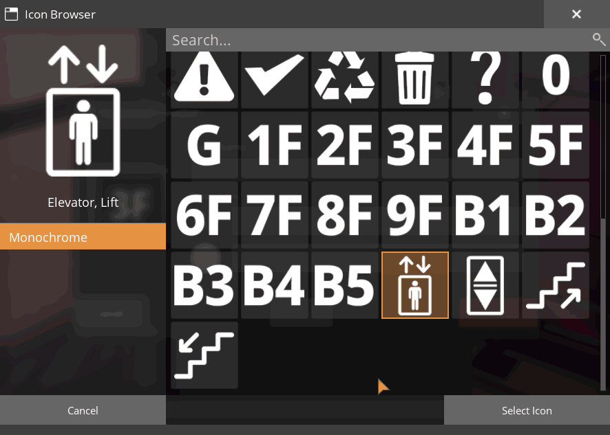 Icons list