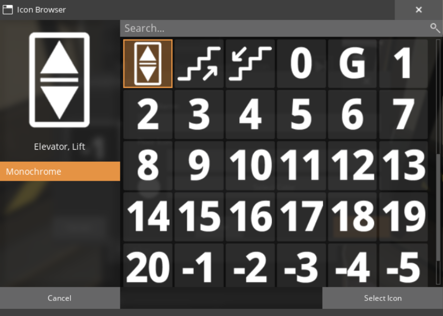 Icons list