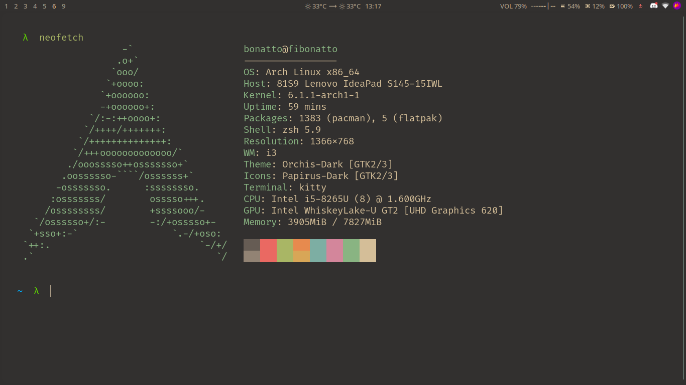 neofetch on kitty terminal