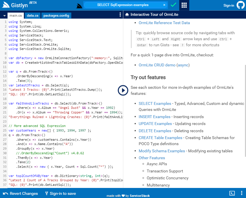 Github Servicestack Servicestack Ormlite Fast Simple Typed Orm For Net