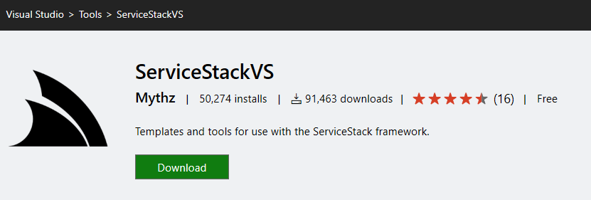 Install Servicestackvs