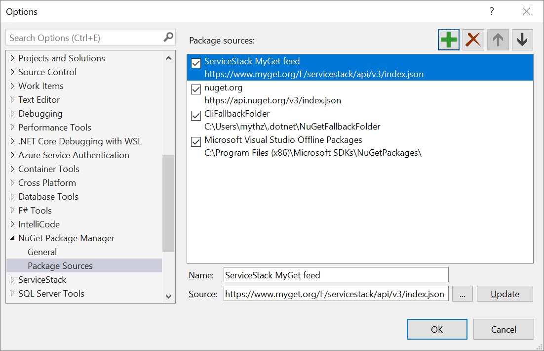 NuGet Package Sources