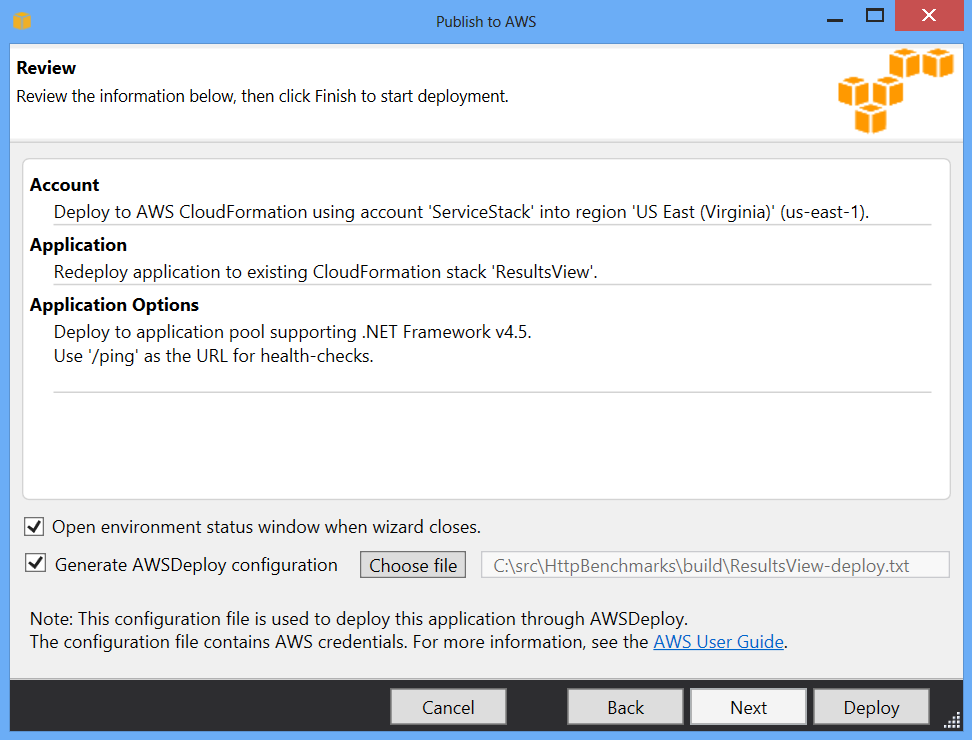 Save Deployment Configuration