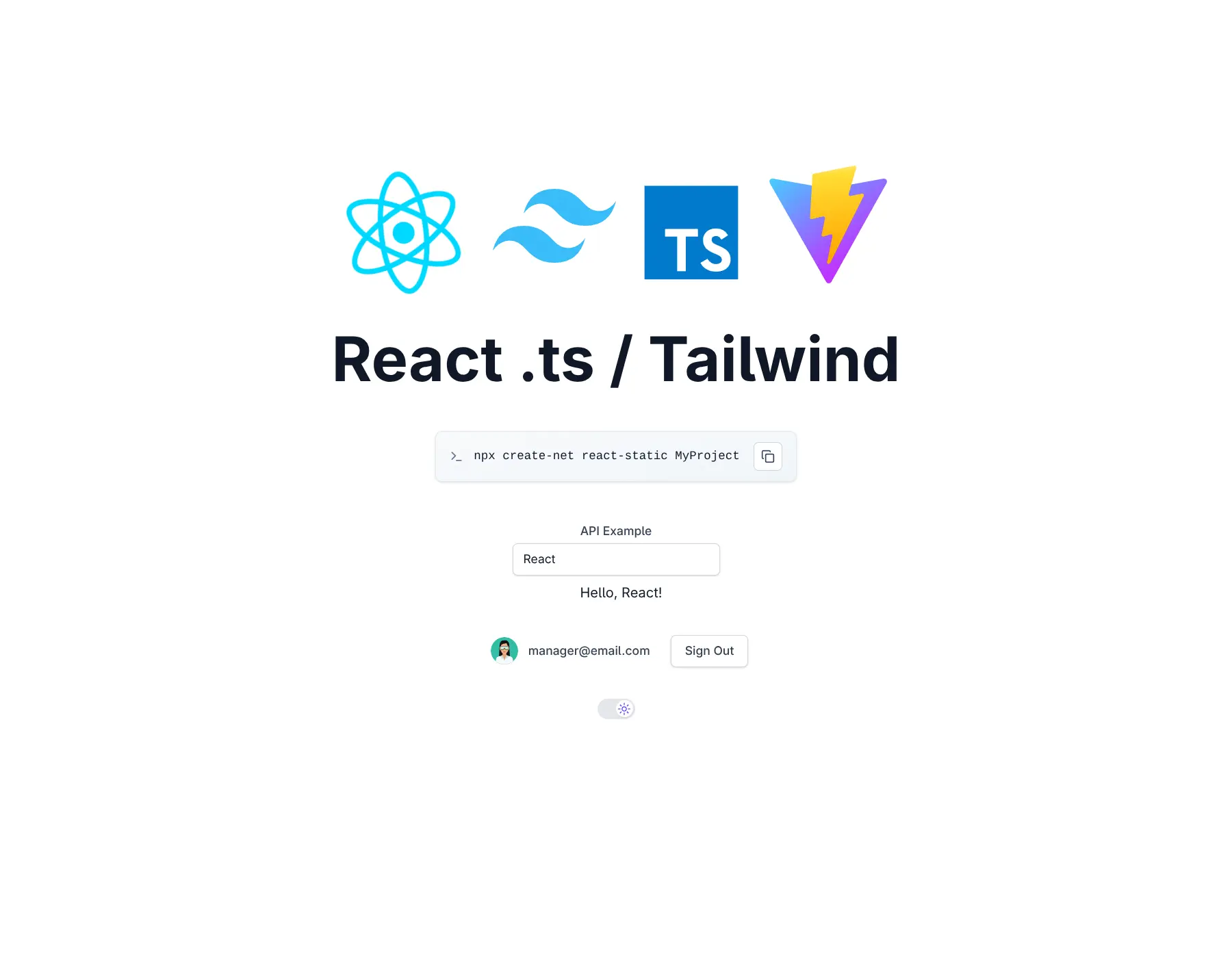 React Static Template