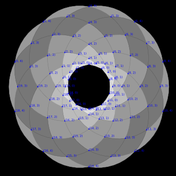 10-Sample Rosette as Arc Cells with Labeled Vertices