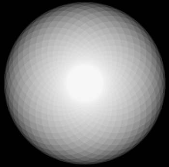 Rosette as a Set of 32 Overlapping Circles