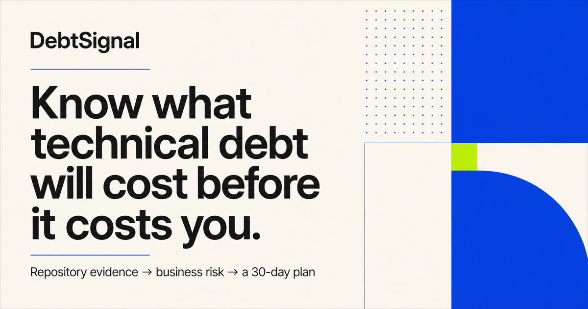 I built a tool that translates repository signals into business risks — is the analysis actually u logo