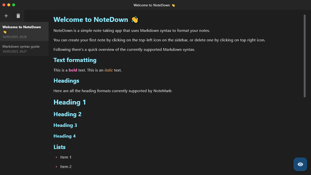 NoteDown Screenshot