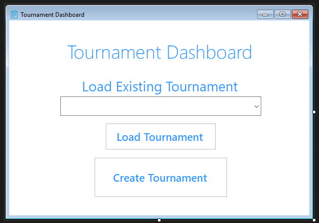 Tournament Dashboard Form
