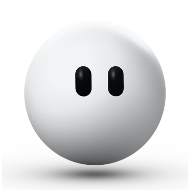 dot, a small white ball with two dark eyes