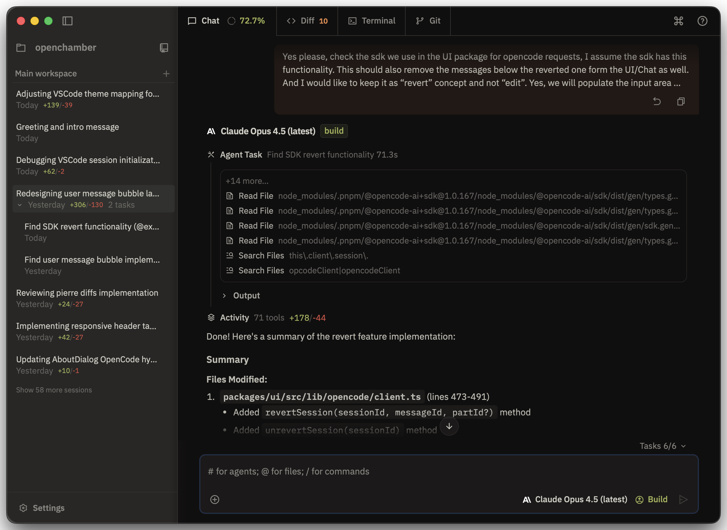 OpenChamber Chat