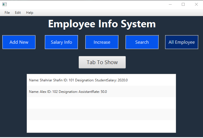 java project on employee management system
