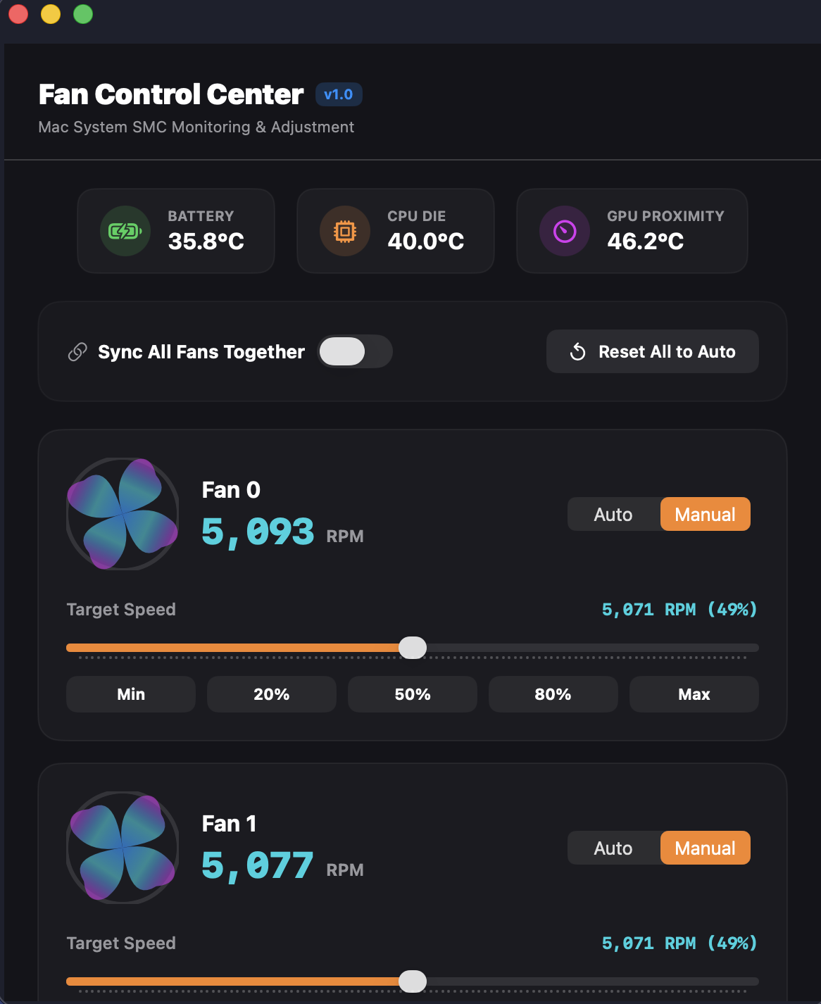 Fan Control Utility screenshot 1