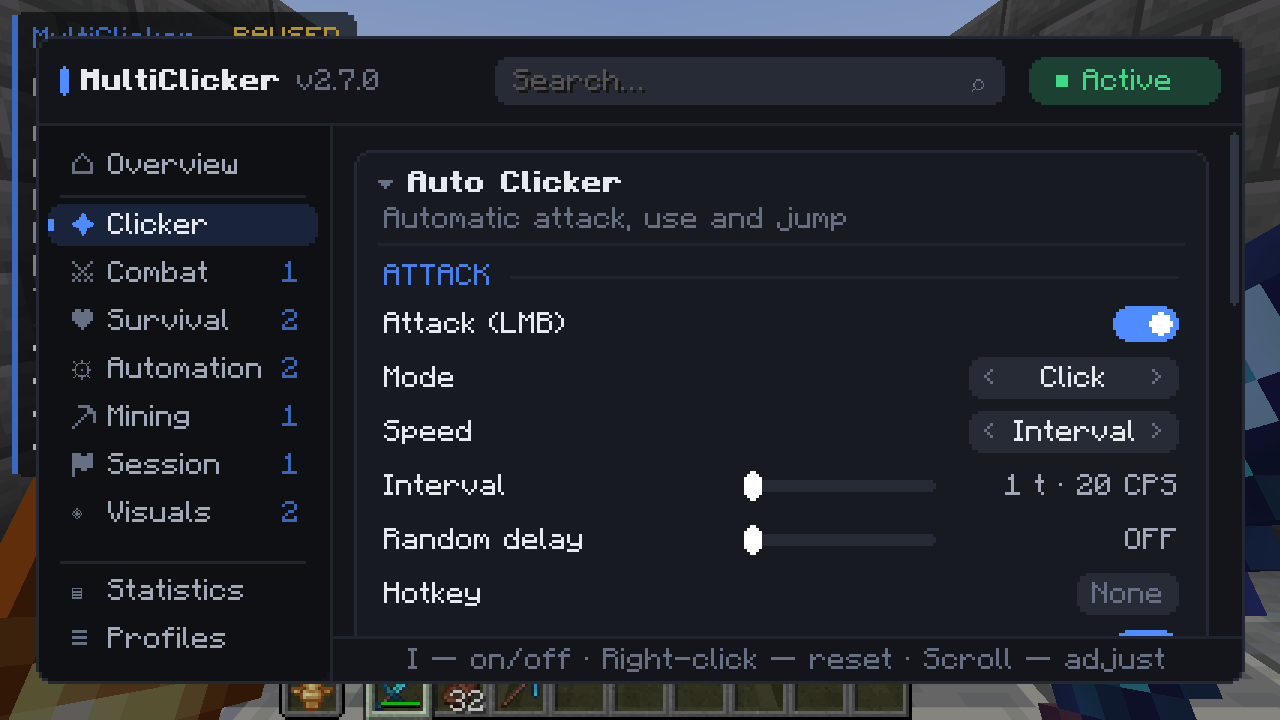 Clicker settings