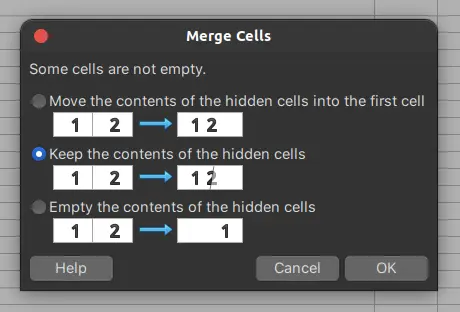 Merge Cells 실행 이미지