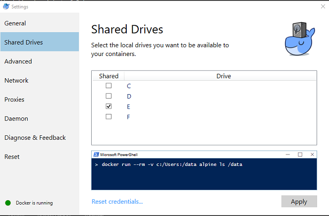 docker share driver