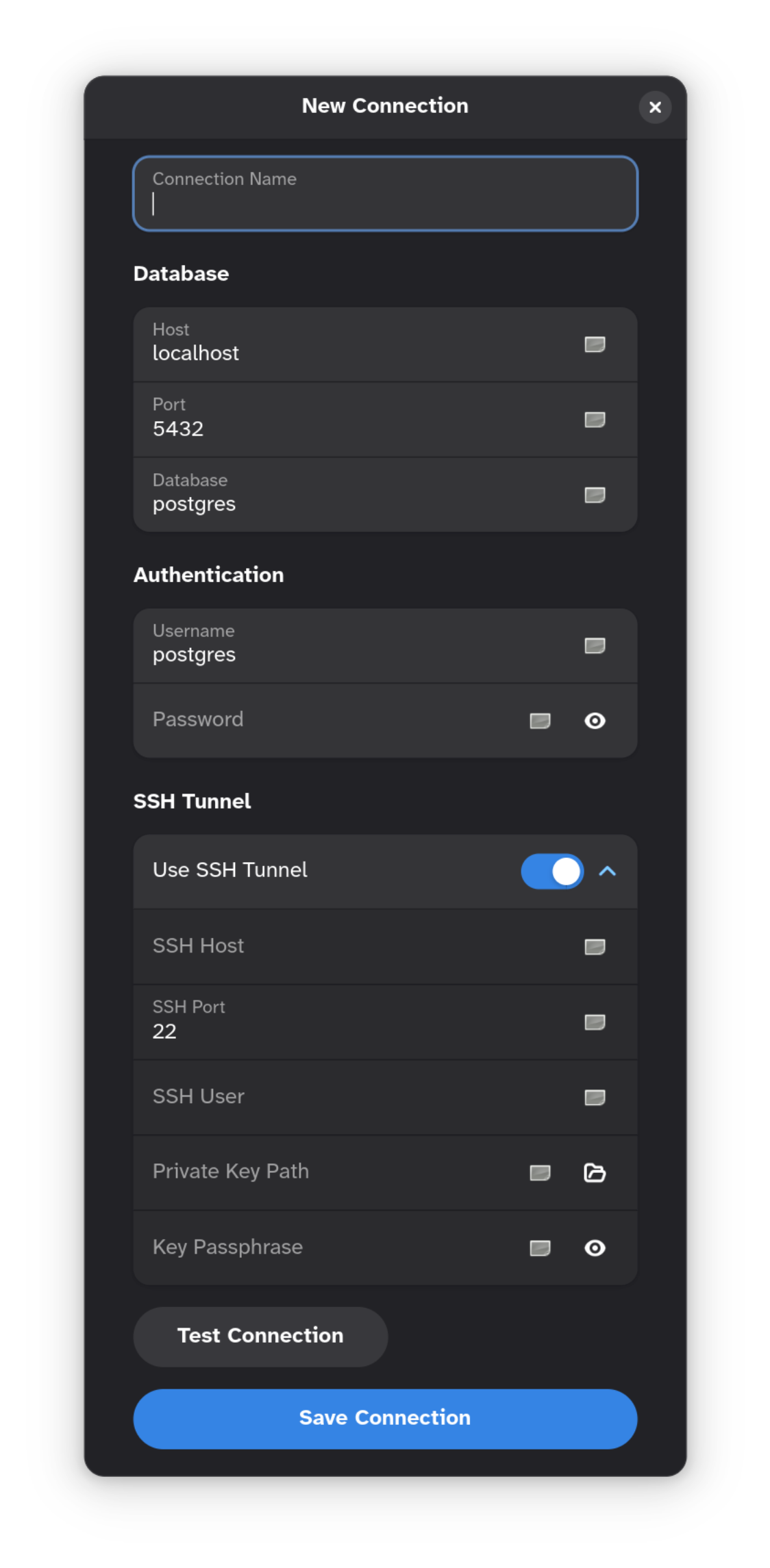 Tusk GNOME — SSH tunnel