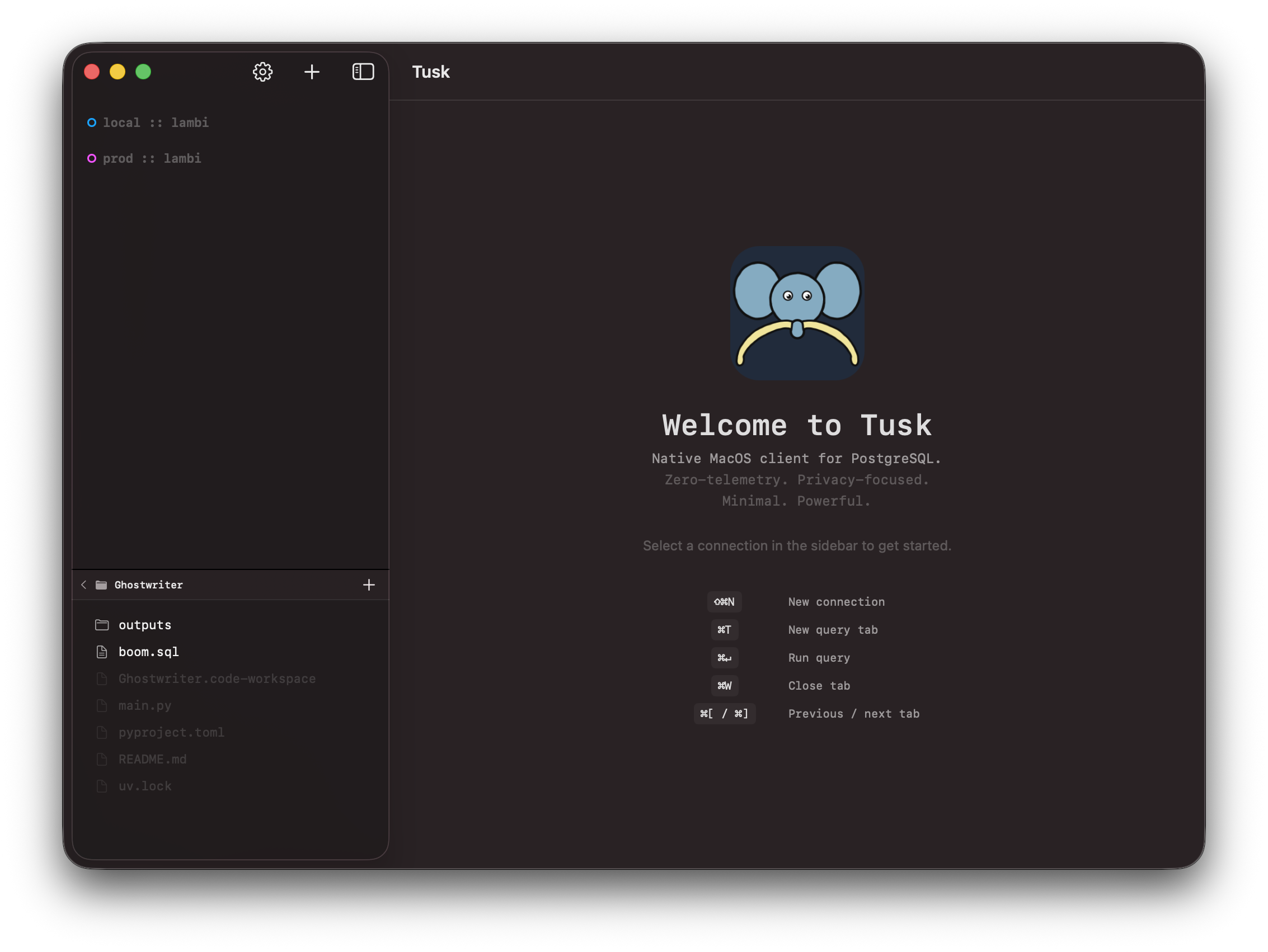 Tusk macOS screenshot 1