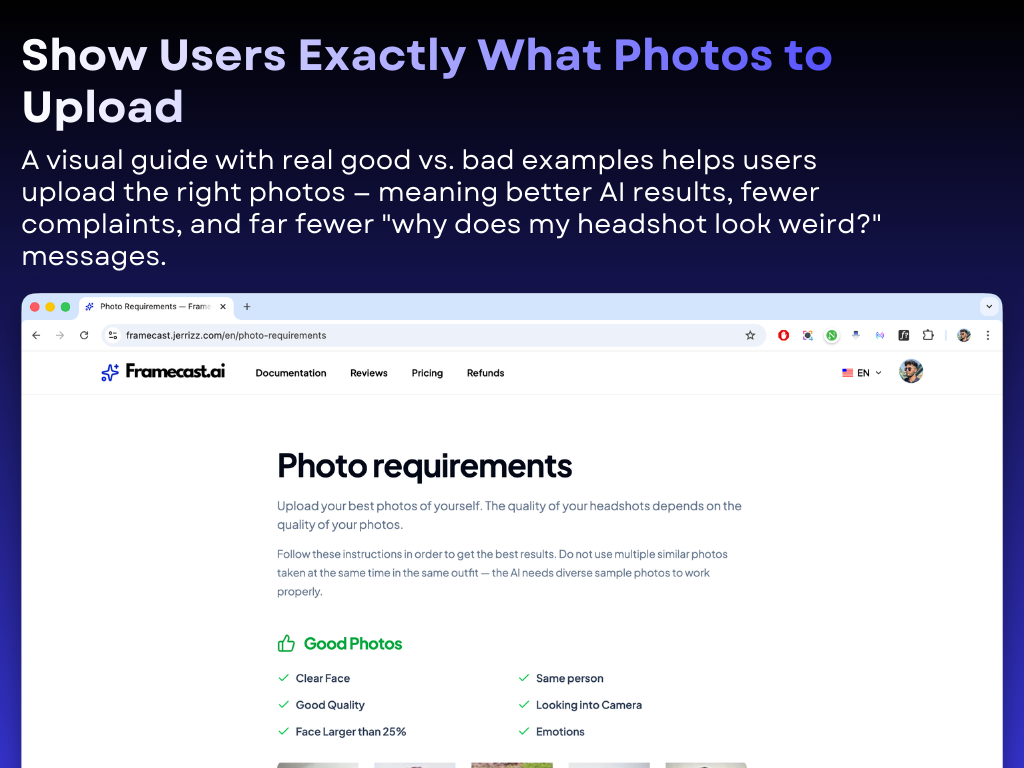 Framecast AI - AI Headshot Generator, Avatar Maker, Image Generator SaaS System