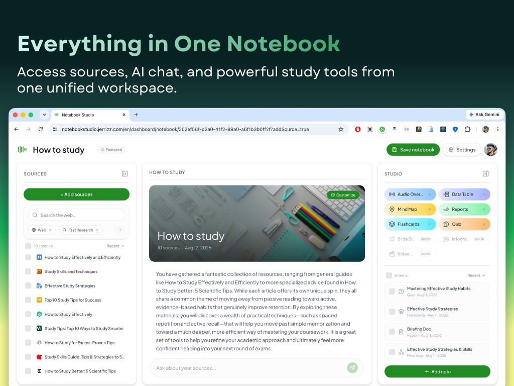Notebook Studio | AI Study Notebook, Notes & Learning Assistant SaaS - 12
