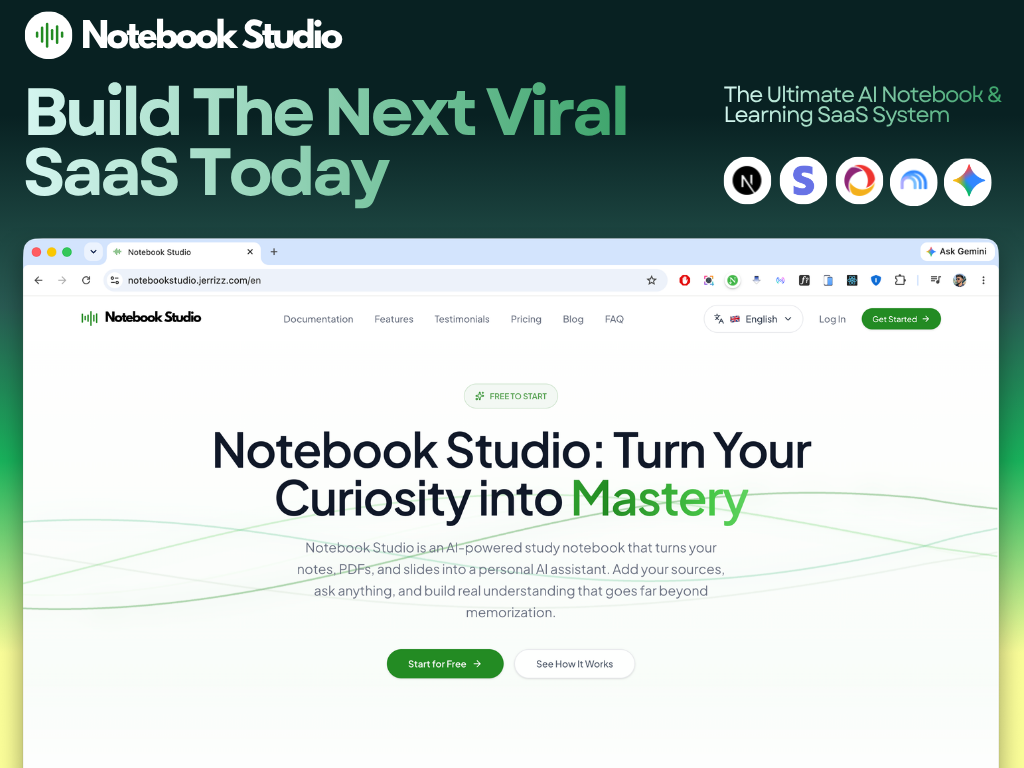 Notebook Studio | AI Study Notebook, Notes & Learning Assistant SaaS