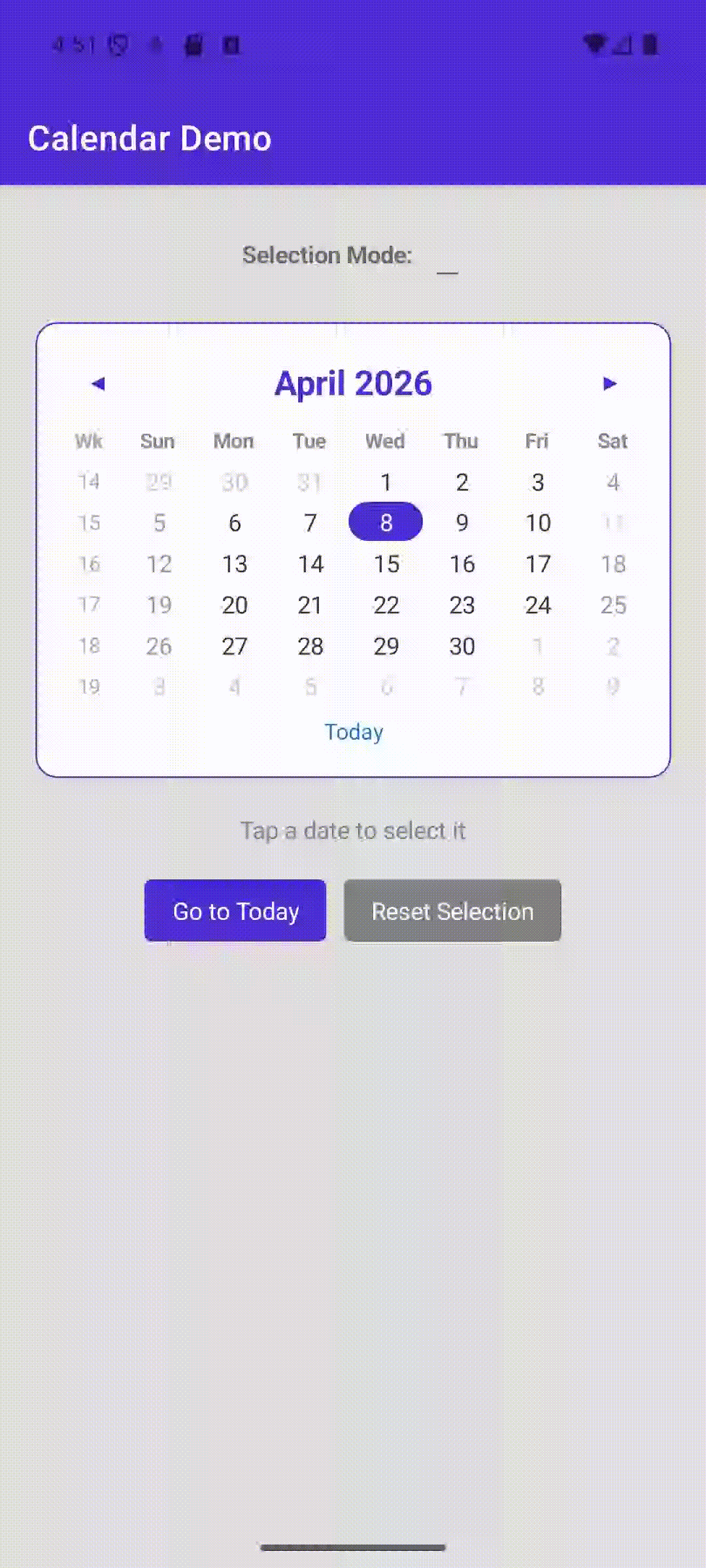 Calendar Demo