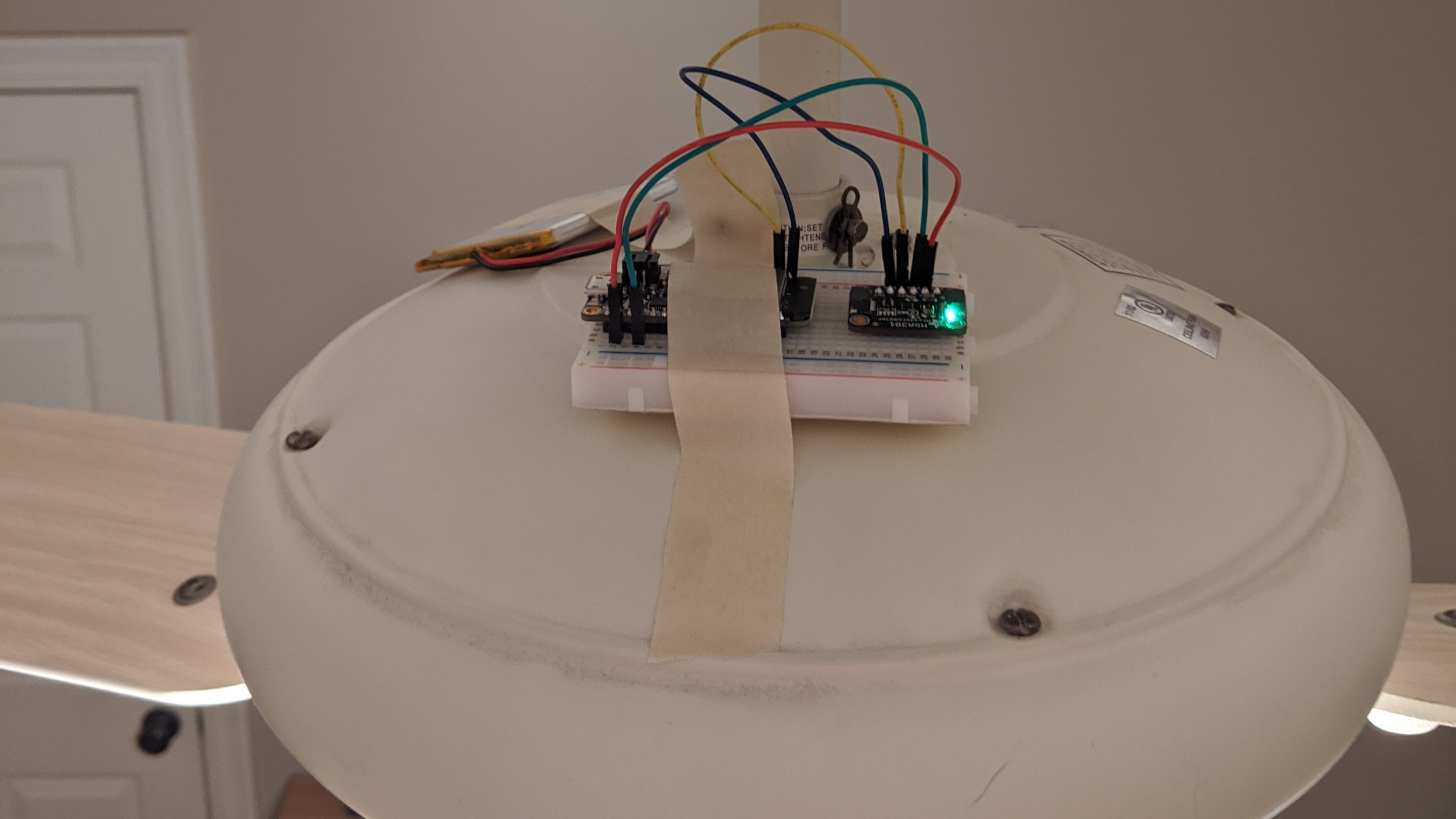 ESP32 on ceiling fan for anomaly detection