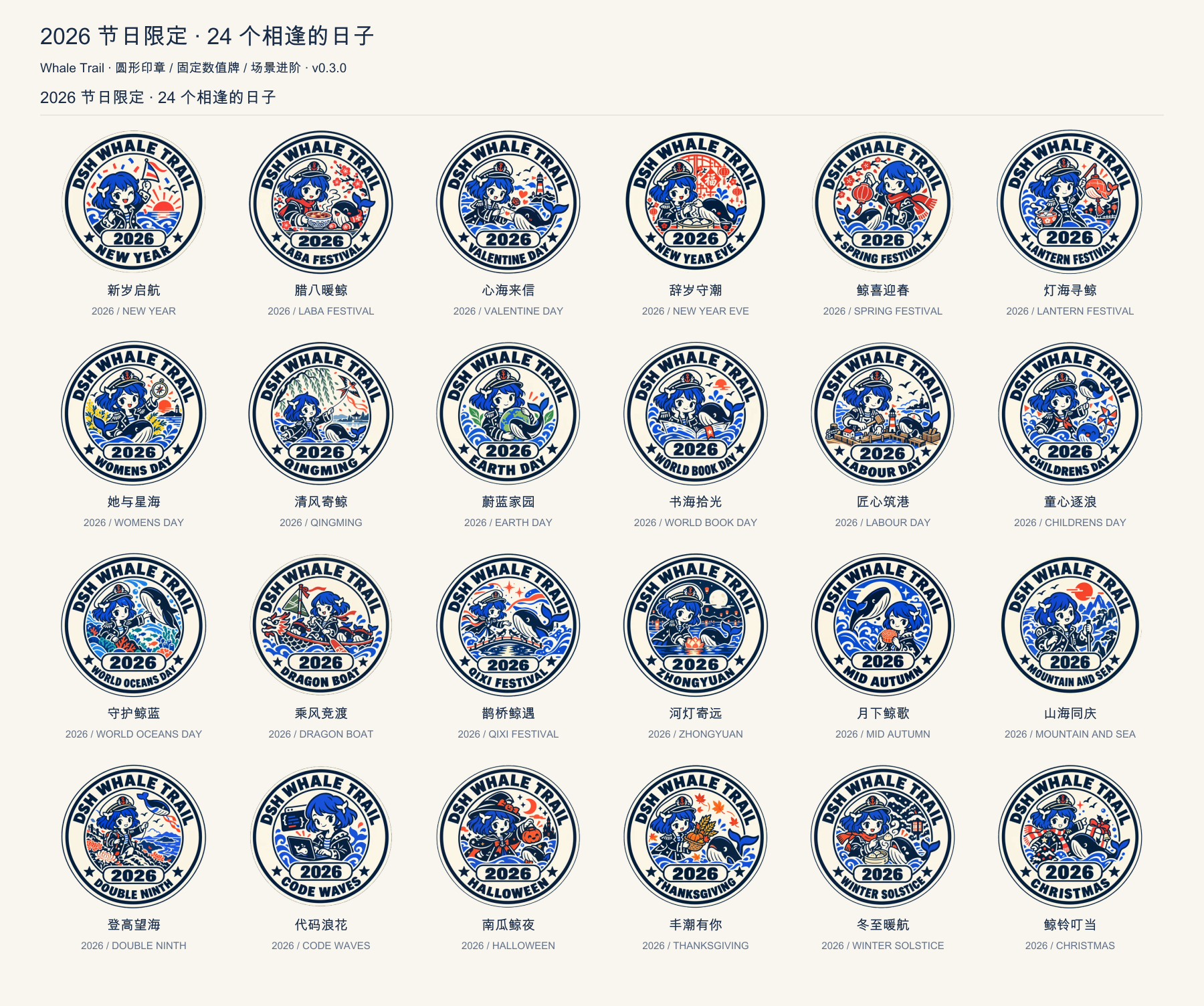 2026 年 24 枚节日限定徽章