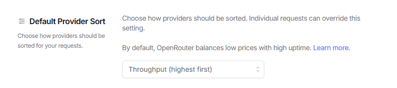 OpenRouter Default Provider