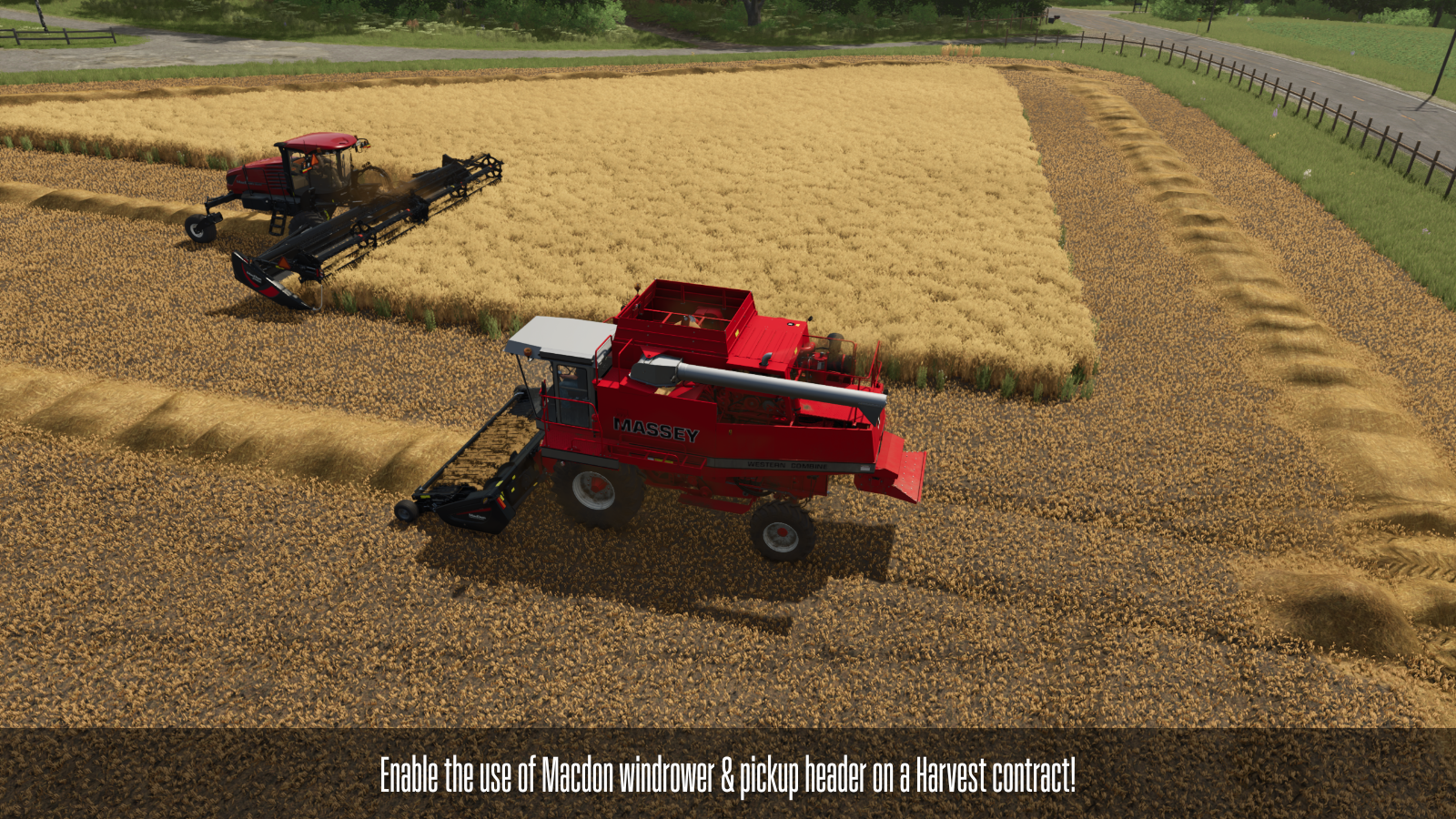 Enable the use of Macdon windrower & pickup header on a Harvest contract!