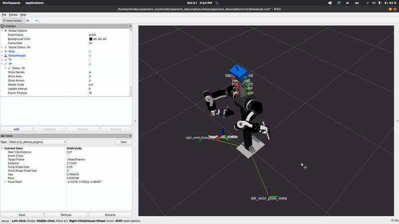 Human-to-robot motion mimicry via adaptive IK