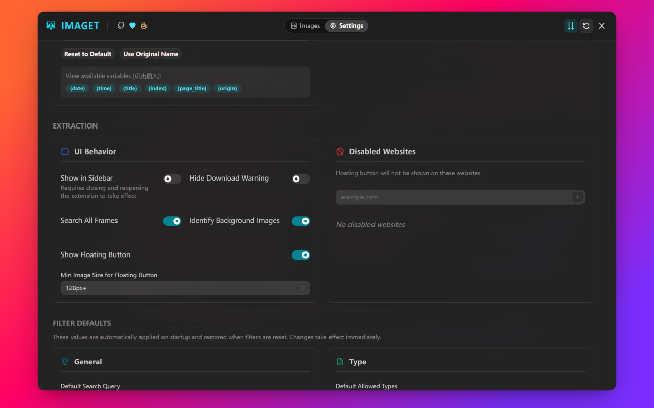 Settings View