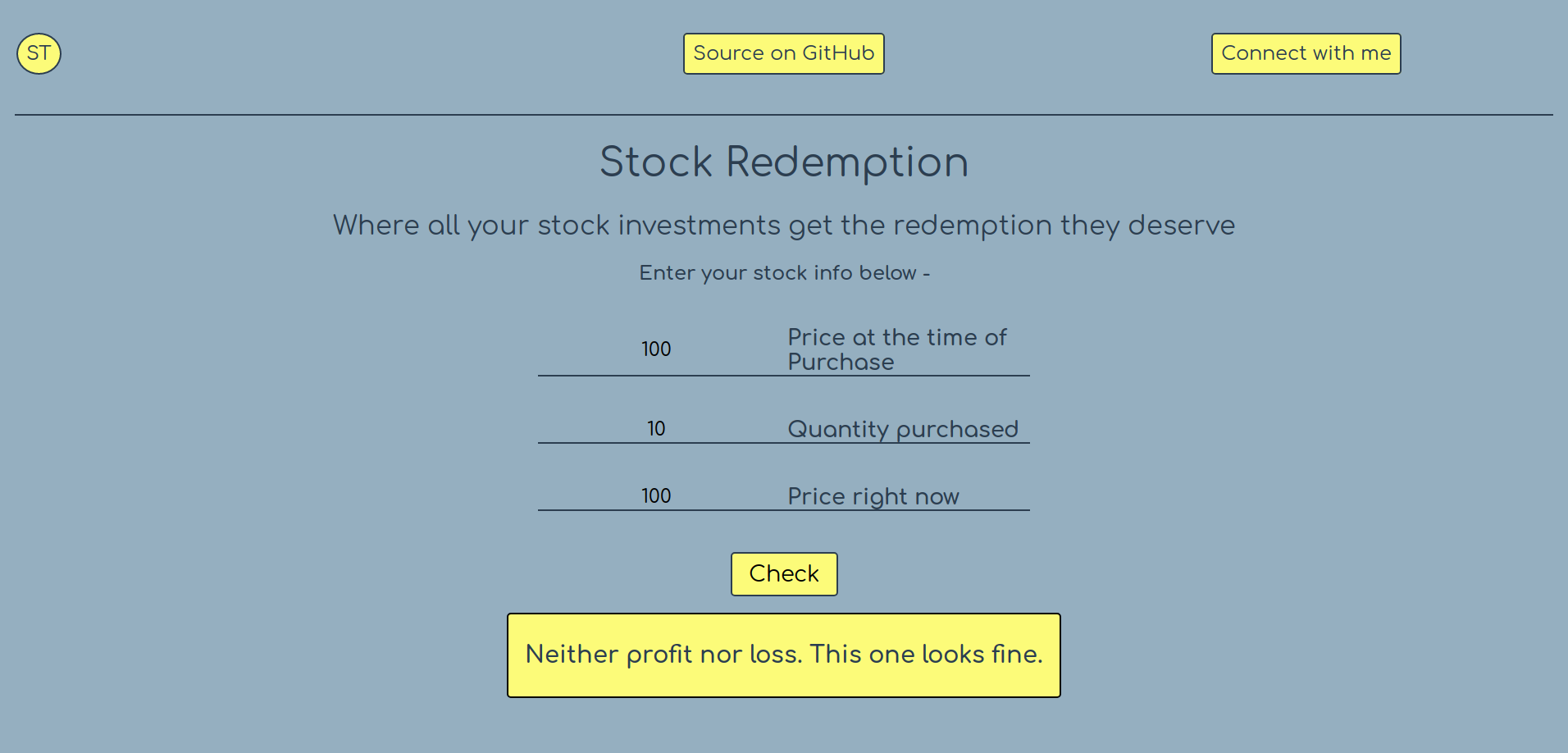 SR Theme on neither profit nor loss