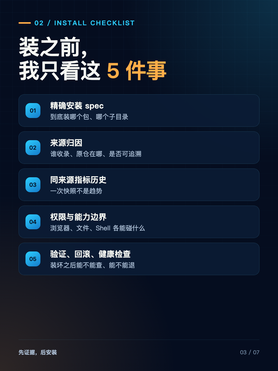 插件安装前的五项证据检查