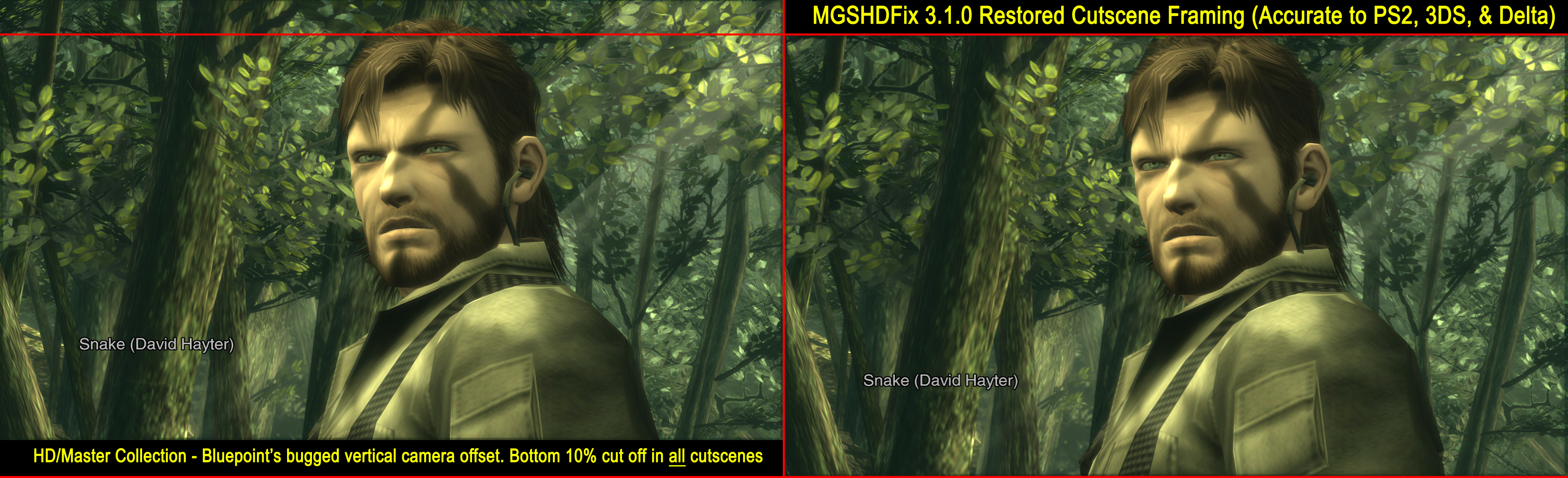 MGS3 - Corrected cutscene framing