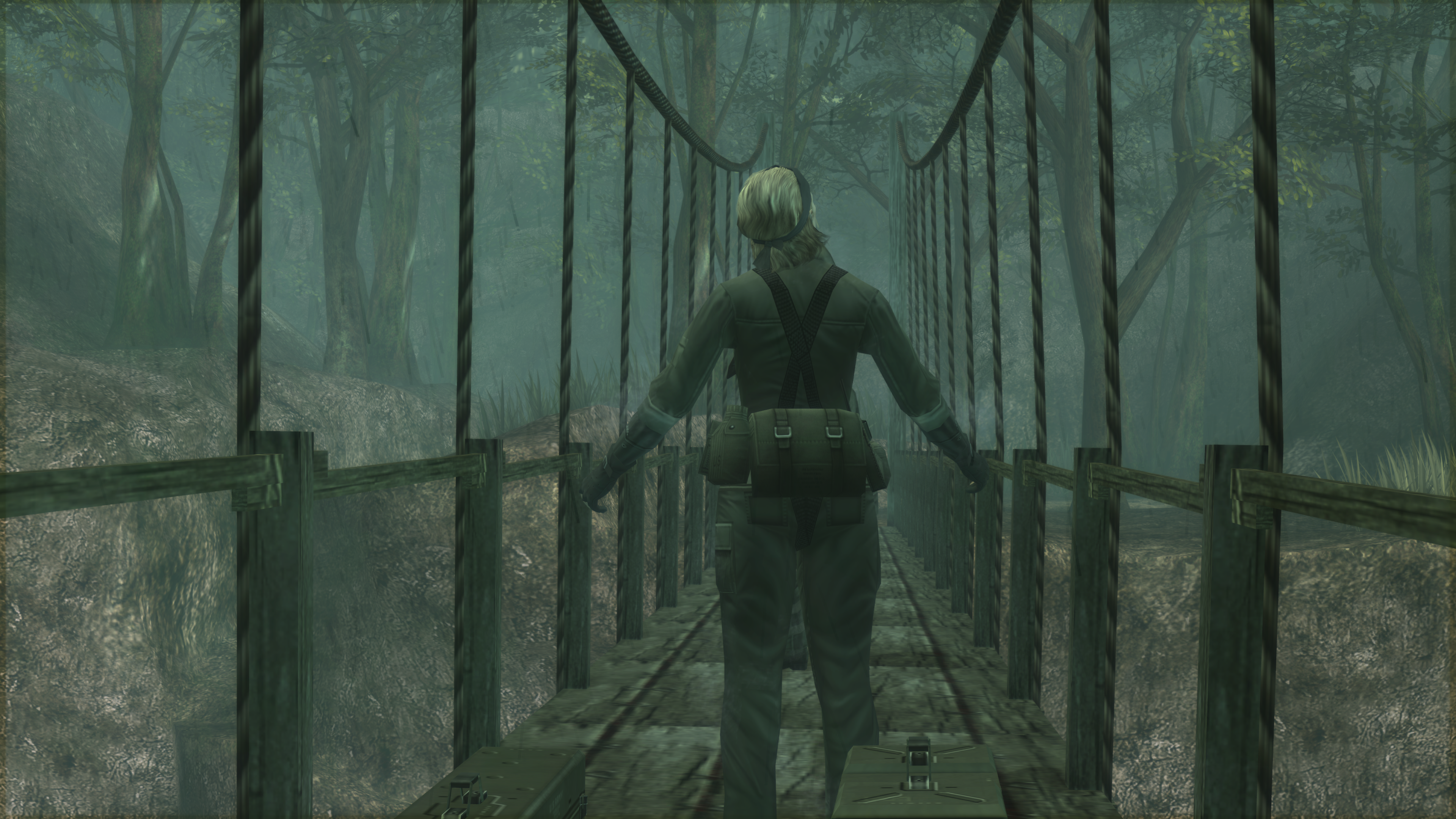 MGS3 - Correctly scaled rain on bridge scene