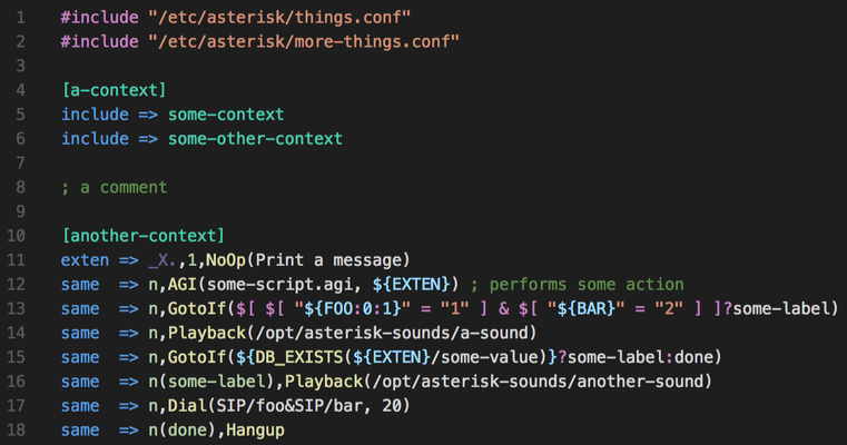 Syntax highlighting example