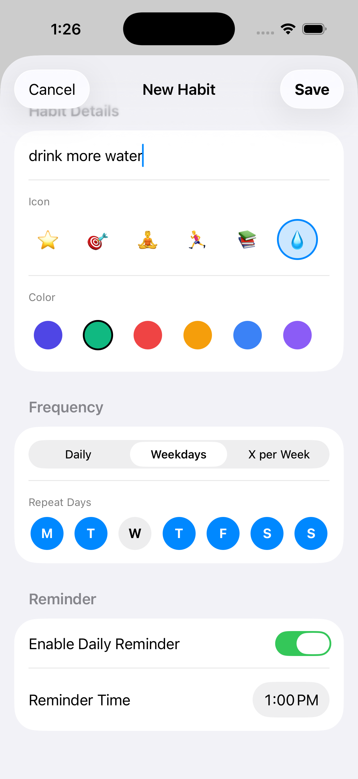 Add & Edit Habit Modal